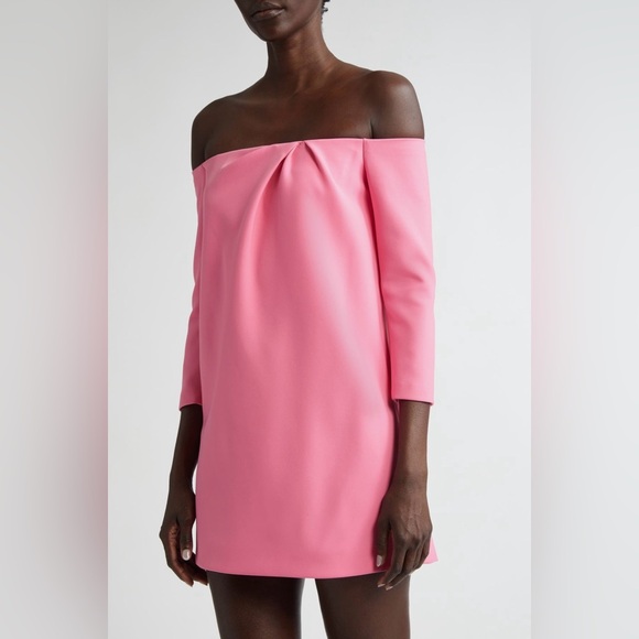 NWT Authentic Carolina Herrera Runway Off the Shoulder Minidress Size 6 - Picture 5 of 12